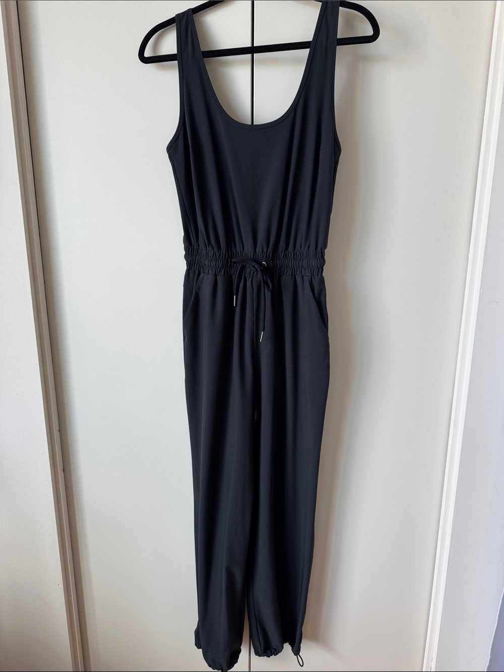 Abercrombie & Fitch Black Sleeveless Drawstring Jumpsuit